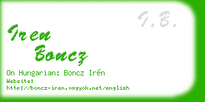 iren boncz business card